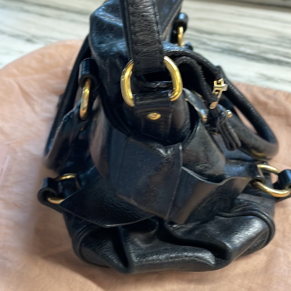 Miu Miu Bow Vitello Bag In Black W/ Gold Hardware - image 5